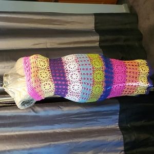 Size Large Multi Colored Crocheted Dress